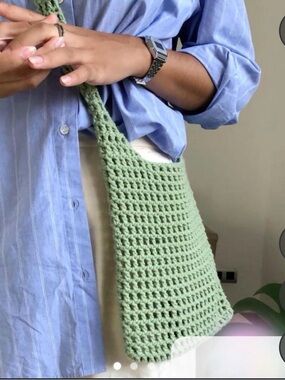 The Sak Light Green Crochet Crossbody Bag